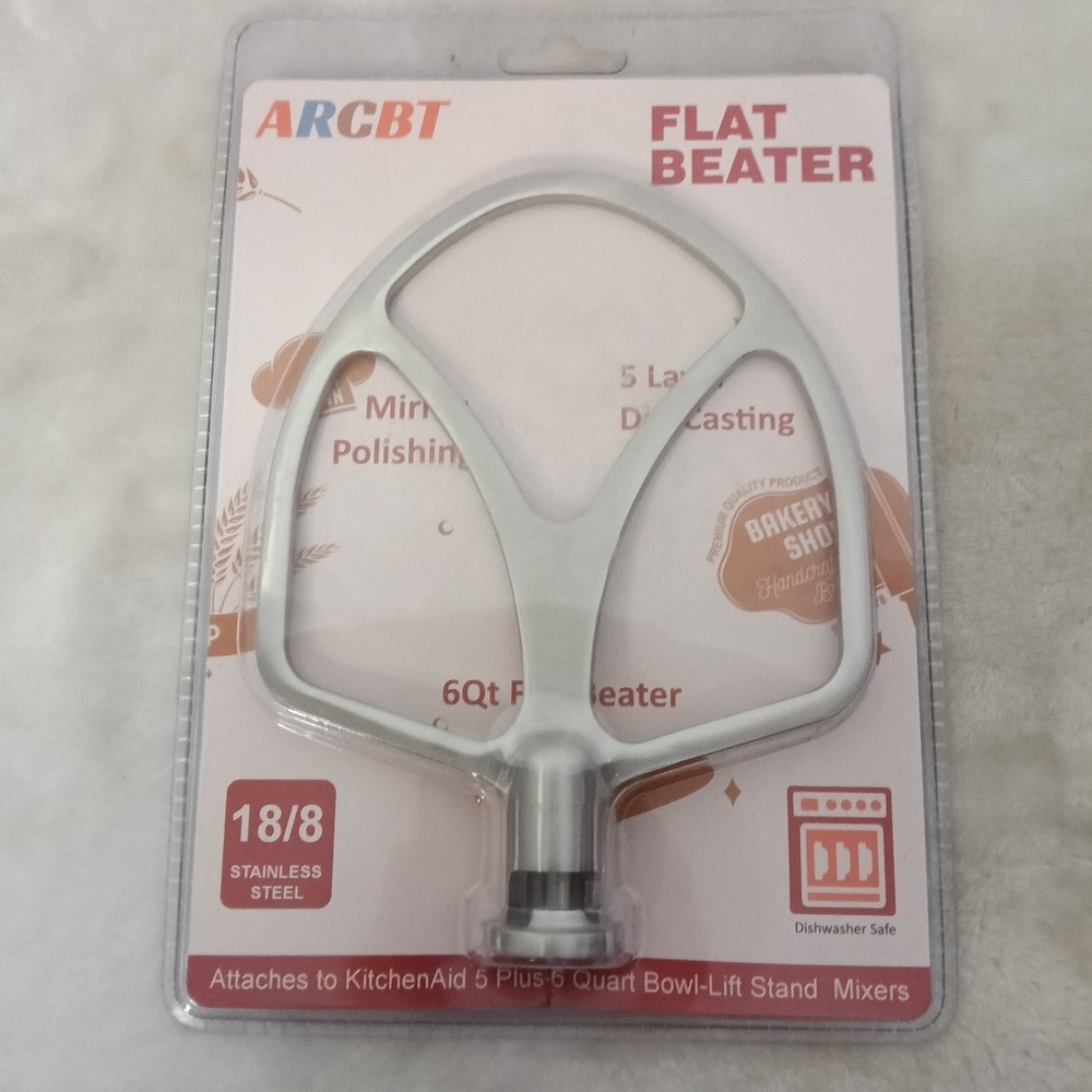 ARCBT Stainless Steel Flat Beater for KitchenAid 5 Plus 6 Qt Bowl-Lift Mixer